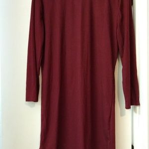 Burgundy long sleeve dress
